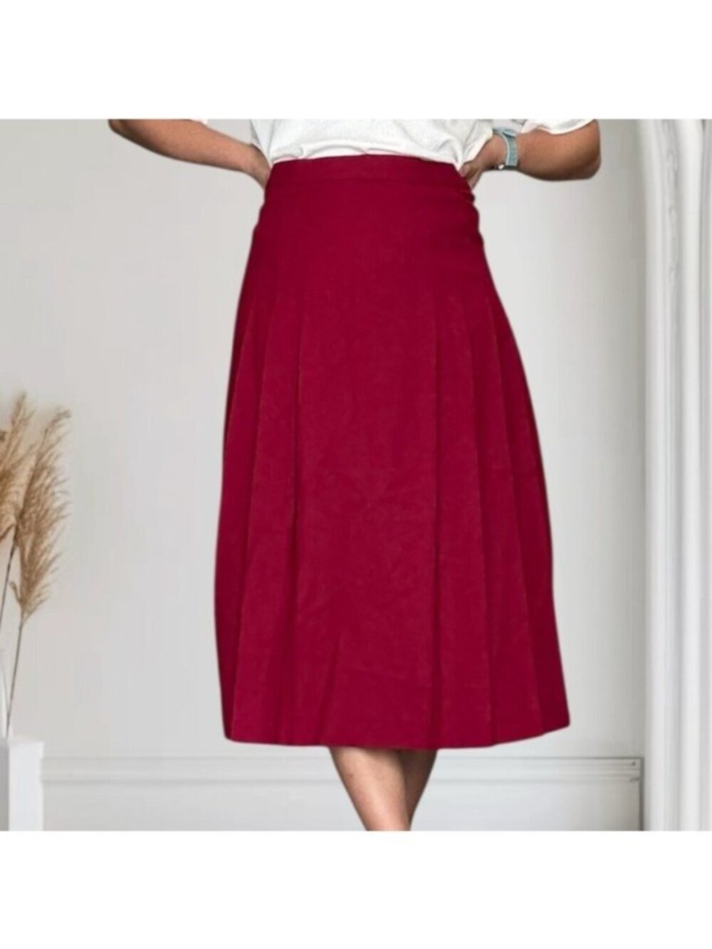 Talbots Vintage 100% Wool Pleated Midi Skirt Size 4P Made in USA - Picture 15 of 15